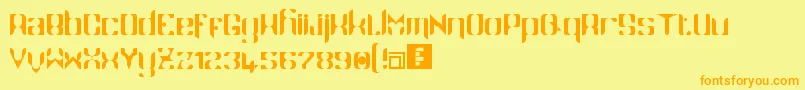 Namaskar-Schriftart – Orangefarbene Schriften auf gelbem Hintergrund