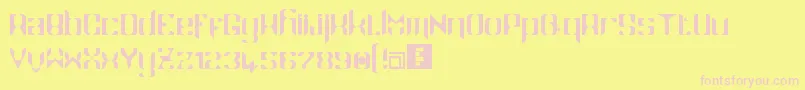 Namaskar-Schriftart – Rosa Schriften auf gelbem Hintergrund