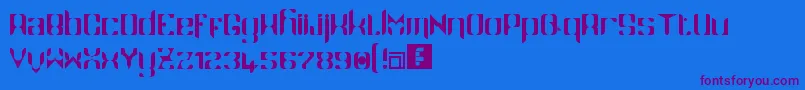 Namaskar-Schriftart – Violette Schriften auf blauem Hintergrund