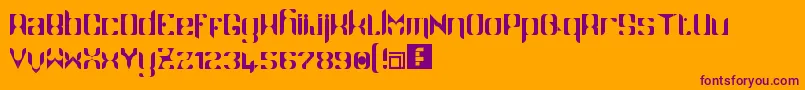 Namaskar-Schriftart – Violette Schriften auf orangefarbenem Hintergrund