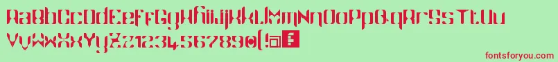 Namaskar Font – Red Fonts on Green Background