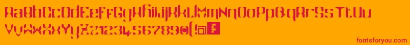 Namaskar-Schriftart – Rote Schriften auf orangefarbenem Hintergrund