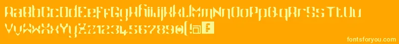 Namaskar-Schriftart – Gelbe Schriften auf orangefarbenem Hintergrund