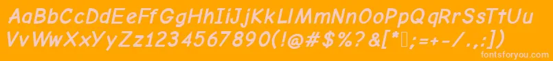 ComicNeueAngularBoldOblique Font – Pink Fonts on Orange Background