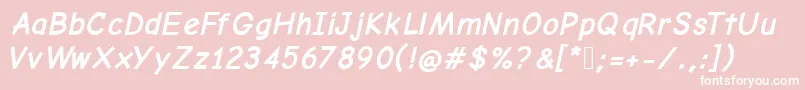 ComicNeueAngularBoldOblique Font – White Fonts on Pink Background