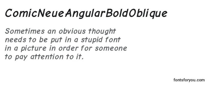 Review of the ComicNeueAngularBoldOblique Font