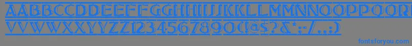 フォントTucsontwostepnf – 灰色の背景に青い文字