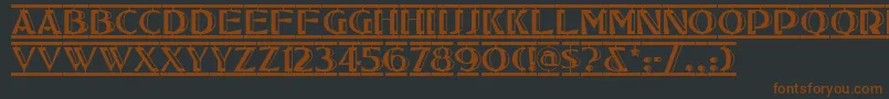 Tucsontwostepnf Font – Brown Fonts on Black Background