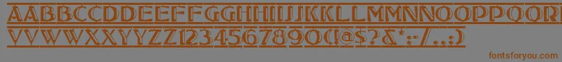 Tucsontwostepnf Font – Brown Fonts on Gray Background