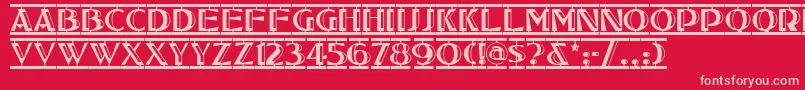 Tucsontwostepnf Font – Pink Fonts on Red Background