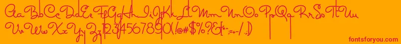 Masanascript3maxima Font – Red Fonts on Orange Background