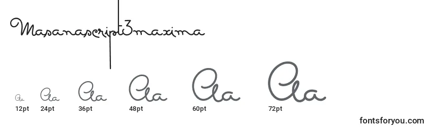 Размеры шрифта Masanascript3maxima