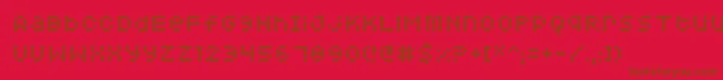 Squarodynamic06 Font – Brown Fonts on Red Background