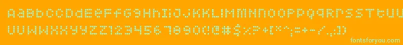 Squarodynamic06 Font – Green Fonts on Orange Background