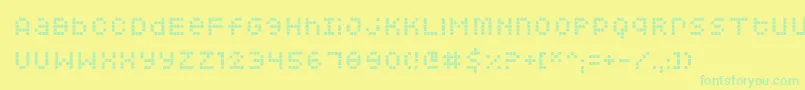 Squarodynamic06-fontti – vihreät fontit keltaisella taustalla