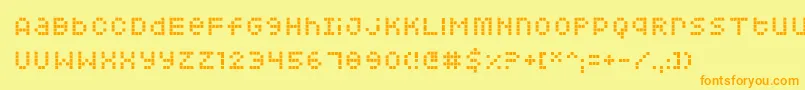 Squarodynamic06 Font – Orange Fonts on Yellow Background