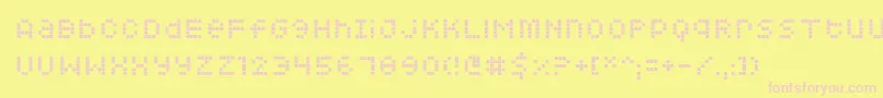 Czcionka Squarodynamic06 – różowe czcionki na żółtym tle