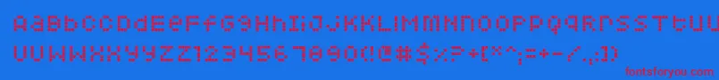 Squarodynamic06 Font – Red Fonts on Blue Background