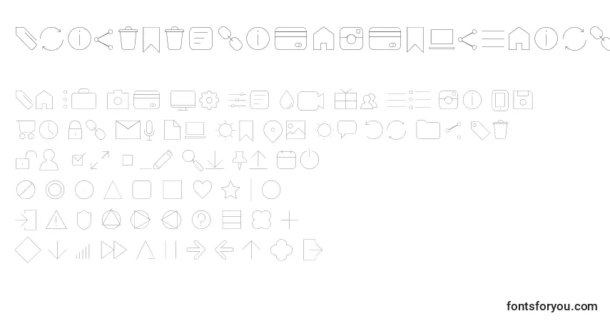 Шрифт AristotelicaIconsHairlineTrial – алфавит, цифры, специальные символы