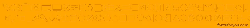 AristotelicaIconsHairlineTrial Font – Brown Fonts on Orange Background