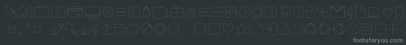 Czcionka AristotelicaIconsHairlineTrial – szare czcionki na czarnym tle