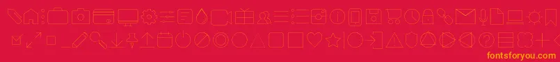 AristotelicaIconsHairlineTrial Font – Orange Fonts on Red Background