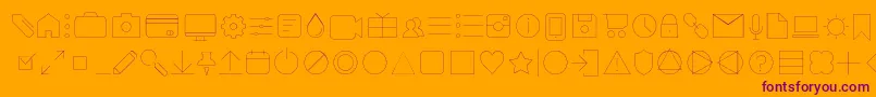AristotelicaIconsHairlineTrial Font – Purple Fonts on Orange Background