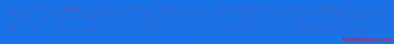 AristotelicaIconsHairlineTrial Font – Red Fonts on Blue Background