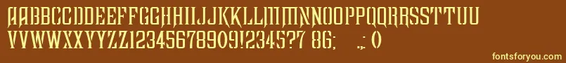 FarquharsonRegular Font – Yellow Fonts on Brown Background