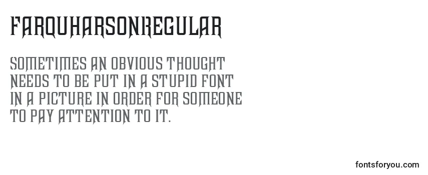 Review of the FarquharsonRegular Font