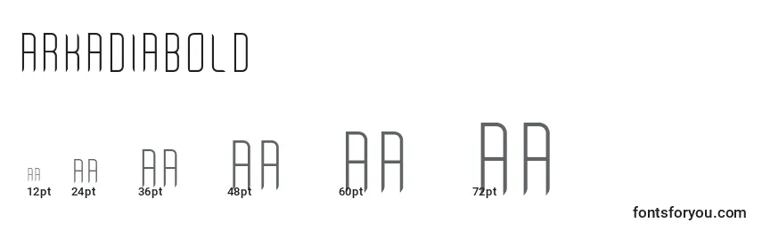 Размеры шрифта ArkadiaBold