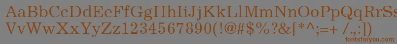 ExcelsiorCyrillicUpright Font – Brown Fonts on Gray Background