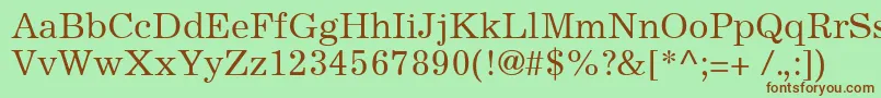 ExcelsiorCyrillicUpright Font – Brown Fonts on Green Background