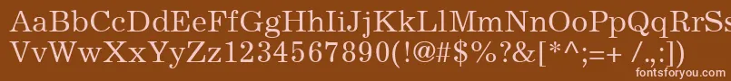 ExcelsiorCyrillicUpright Font – Pink Fonts on Brown Background
