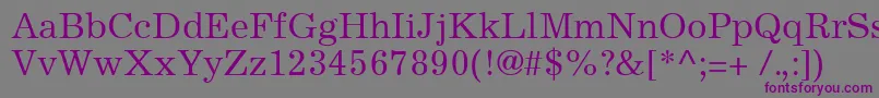 ExcelsiorCyrillicUpright Font – Purple Fonts on Gray Background