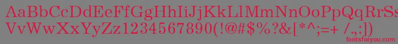 ExcelsiorCyrillicUpright Font – Red Fonts on Gray Background