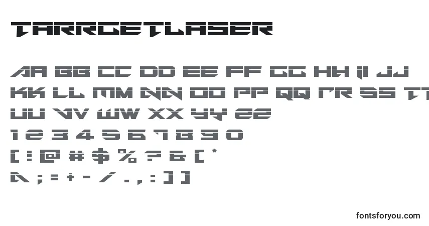 Шрифт Tarrgetlaser – алфавит, цифры, специальные символы