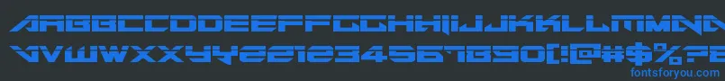 Tarrgetlaser Font – Blue Fonts on Black Background