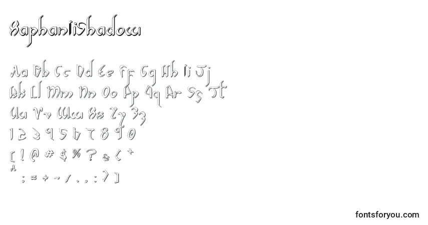 Schriftart XaphanIiShadow – Alphabet, Zahlen, spezielle Symbole