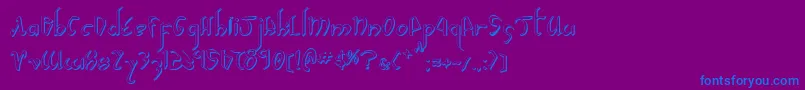 XaphanIiShadow Font – Blue Fonts on Purple Background