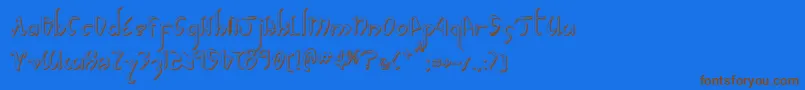 XaphanIiShadow-Schriftart – Braune Schriften auf blauem Hintergrund