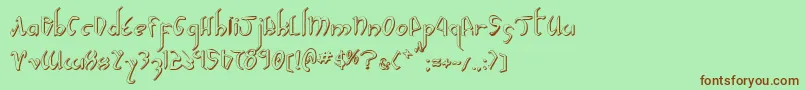 XaphanIiShadow Font – Brown Fonts on Green Background