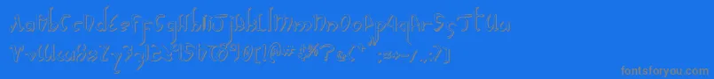 XaphanIiShadow-Schriftart – Graue Schriften auf blauem Hintergrund