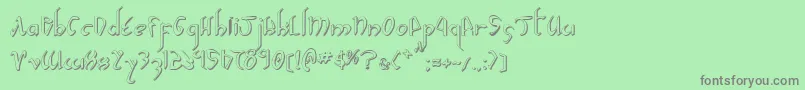 フォントXaphanIiShadow – 緑の背景に灰色の文字
