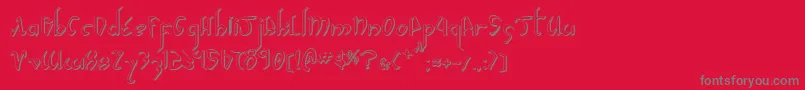 XaphanIiShadow Font – Gray Fonts on Red Background