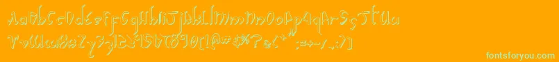 XaphanIiShadow Font – Green Fonts on Orange Background