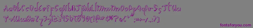 フォントXaphanIiShadow – 紫色のフォント、灰色の背景