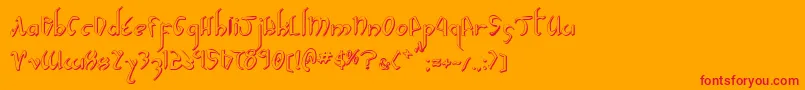 Fonte XaphanIiShadow – fontes vermelhas em um fundo laranja