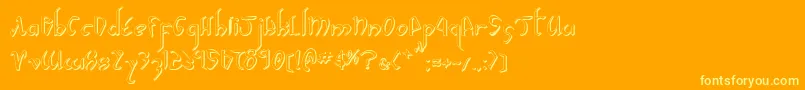 Fonte XaphanIiShadow – fontes amarelas em um fundo laranja