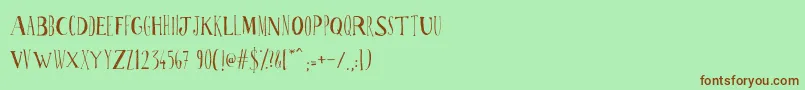 Шрифт Ppscrabionau – коричневые шрифты на зелёном фоне